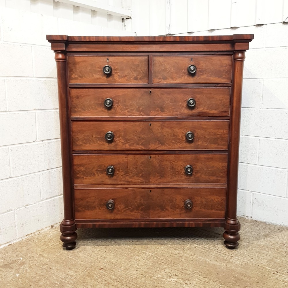 ANTIQUE VICTORIAN MAHOGANY SCOTCH CHEST OF DRAWERS C1880 View V