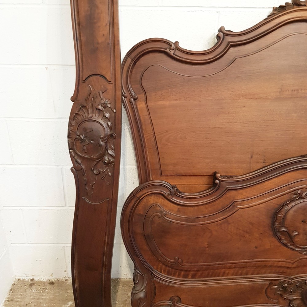 ANTIQUE 19TH CENTURY FRENCH WALNUT DOUBLE BED STEAD  C1890 View VII