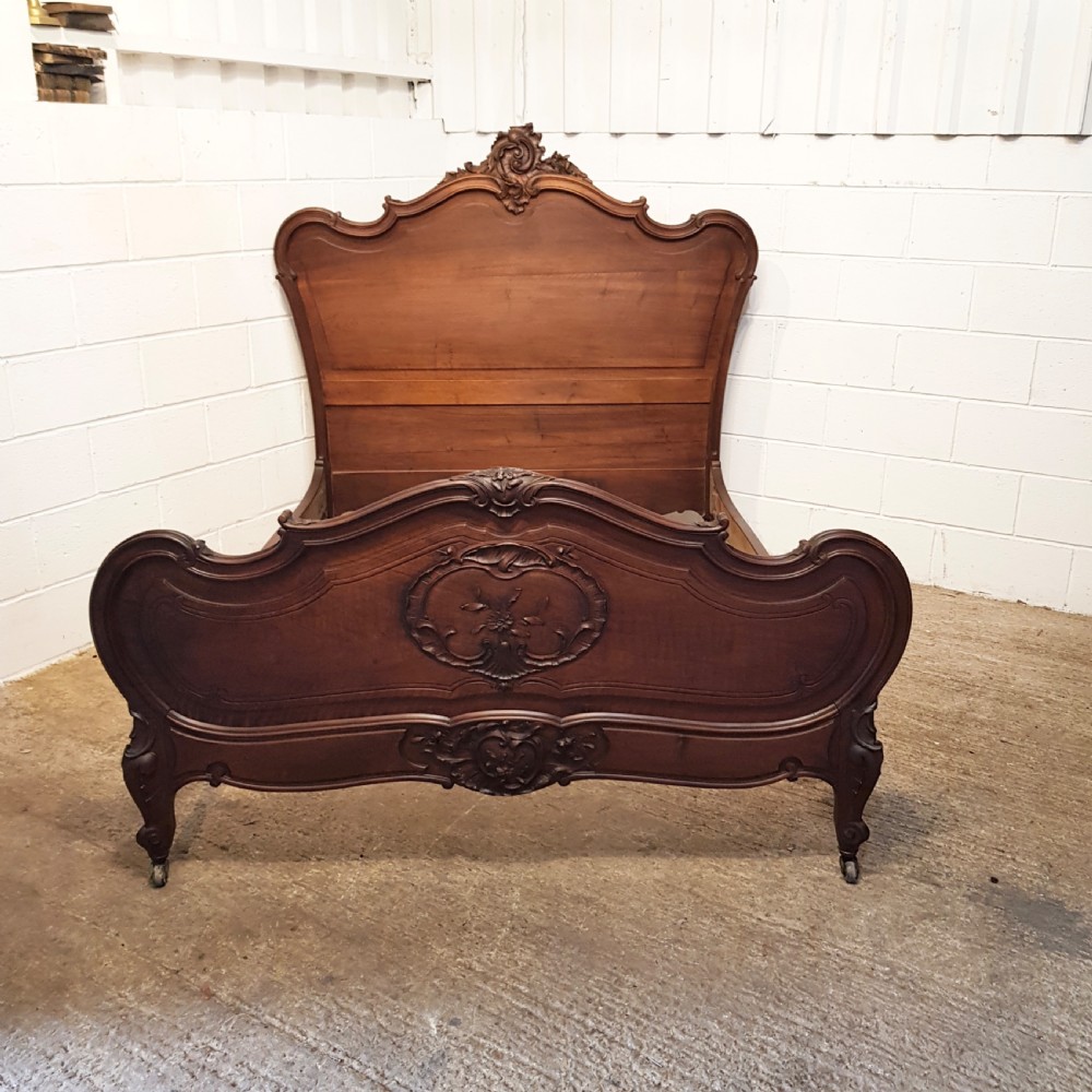 ANTIQUE 19TH CENTURY FRENCH WALNUT DOUBLE BED STEAD  C1890 View IX