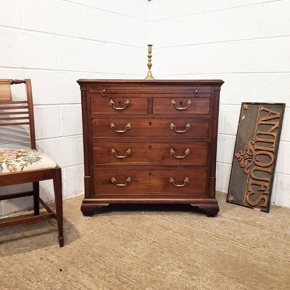 ANTIQUE 18TH CENTURY MAHOGANY BACHELORS CHEST OF DRAWERS WITH SECRET DRAWERS C1780 