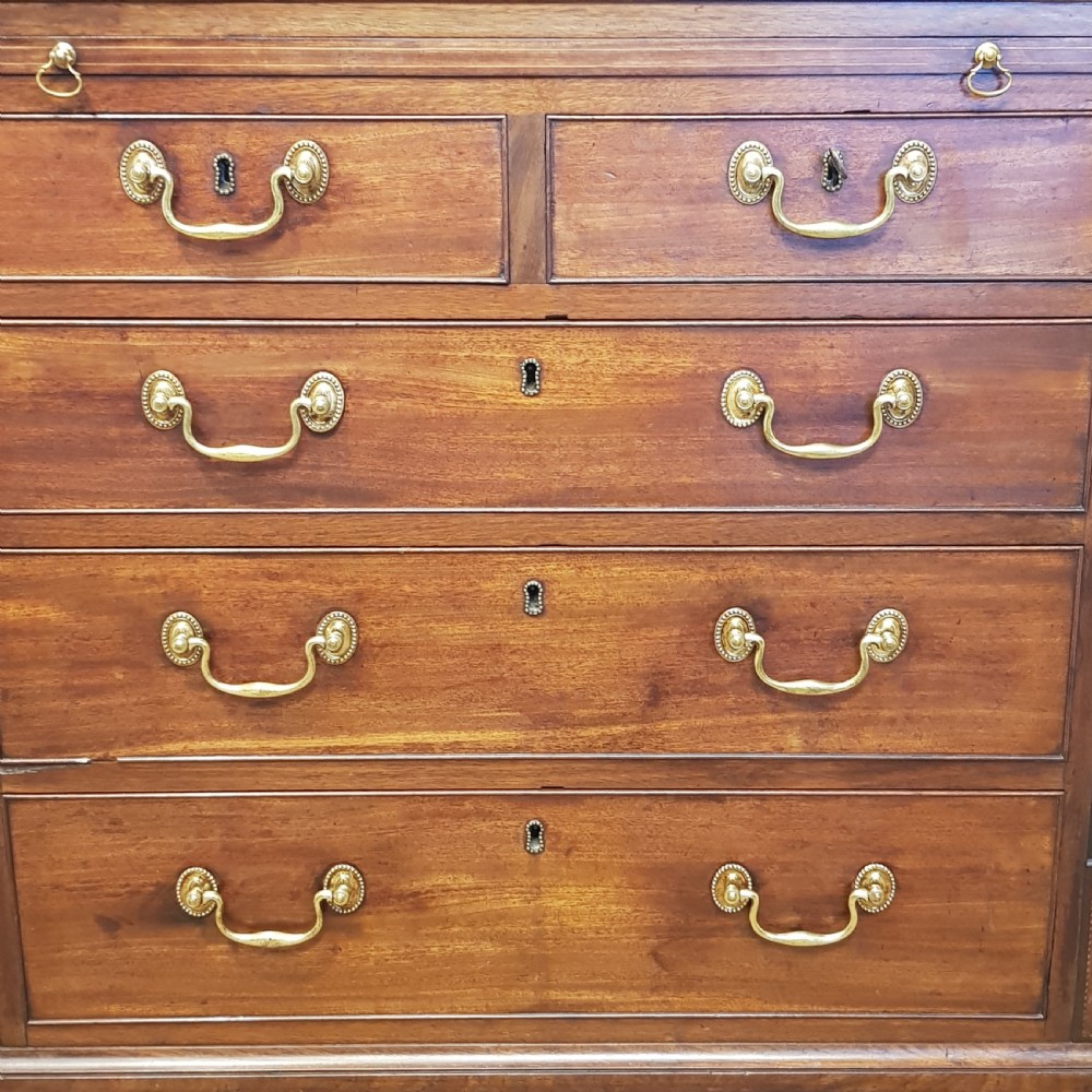 ANTIQUE 18TH CENTURY MAHOGANY BACHELORS CHEST OF DRAWERS WITH SECRET DRAWERS C1780  View IX