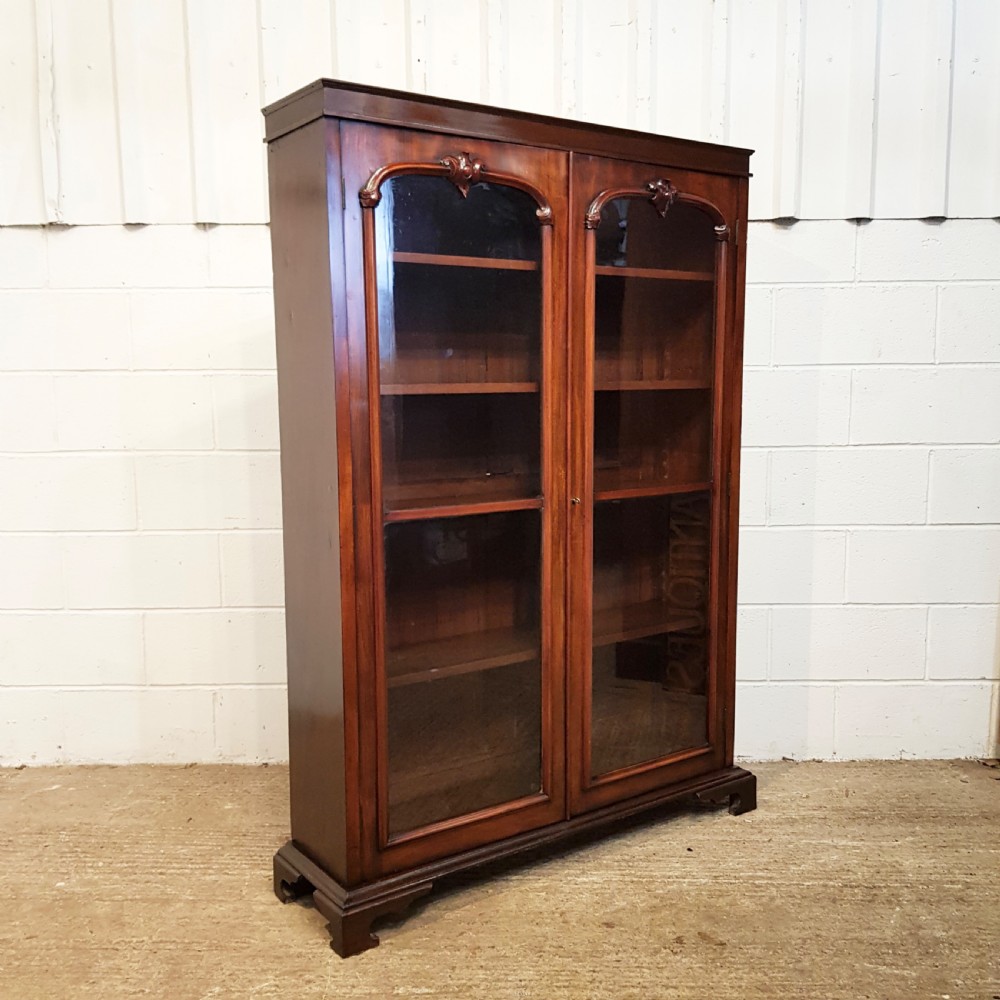 ANTIQUE VICTORIAN MAHOGANY GLAZED BOOKCASE C1880 View V