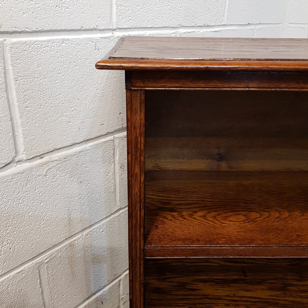 ANTIQUE EDWARDIAN OAK OPEN BOOKCASE C1900 View II