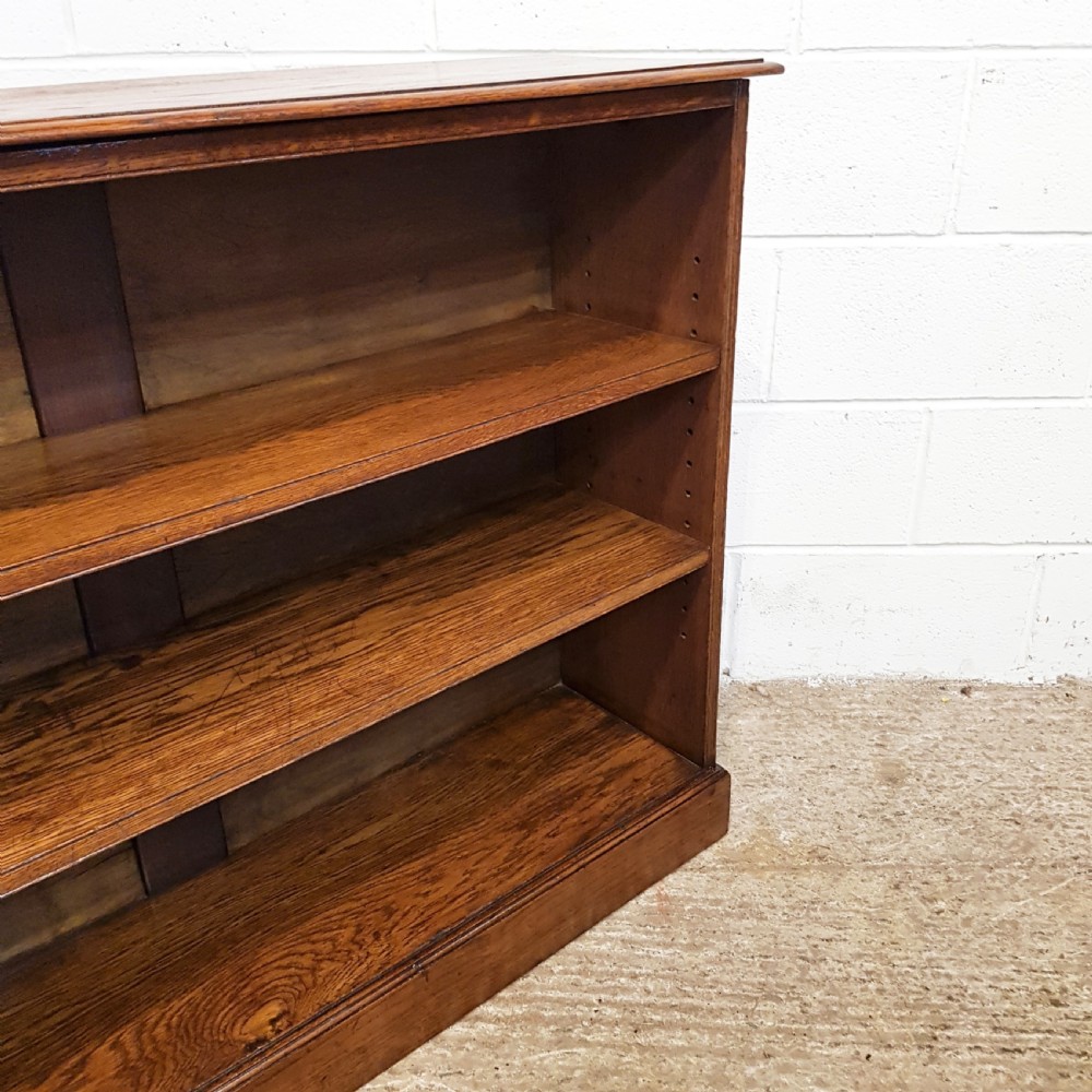 ANTIQUE EDWARDIAN OAK OPEN BOOKCASE C1900 View IV