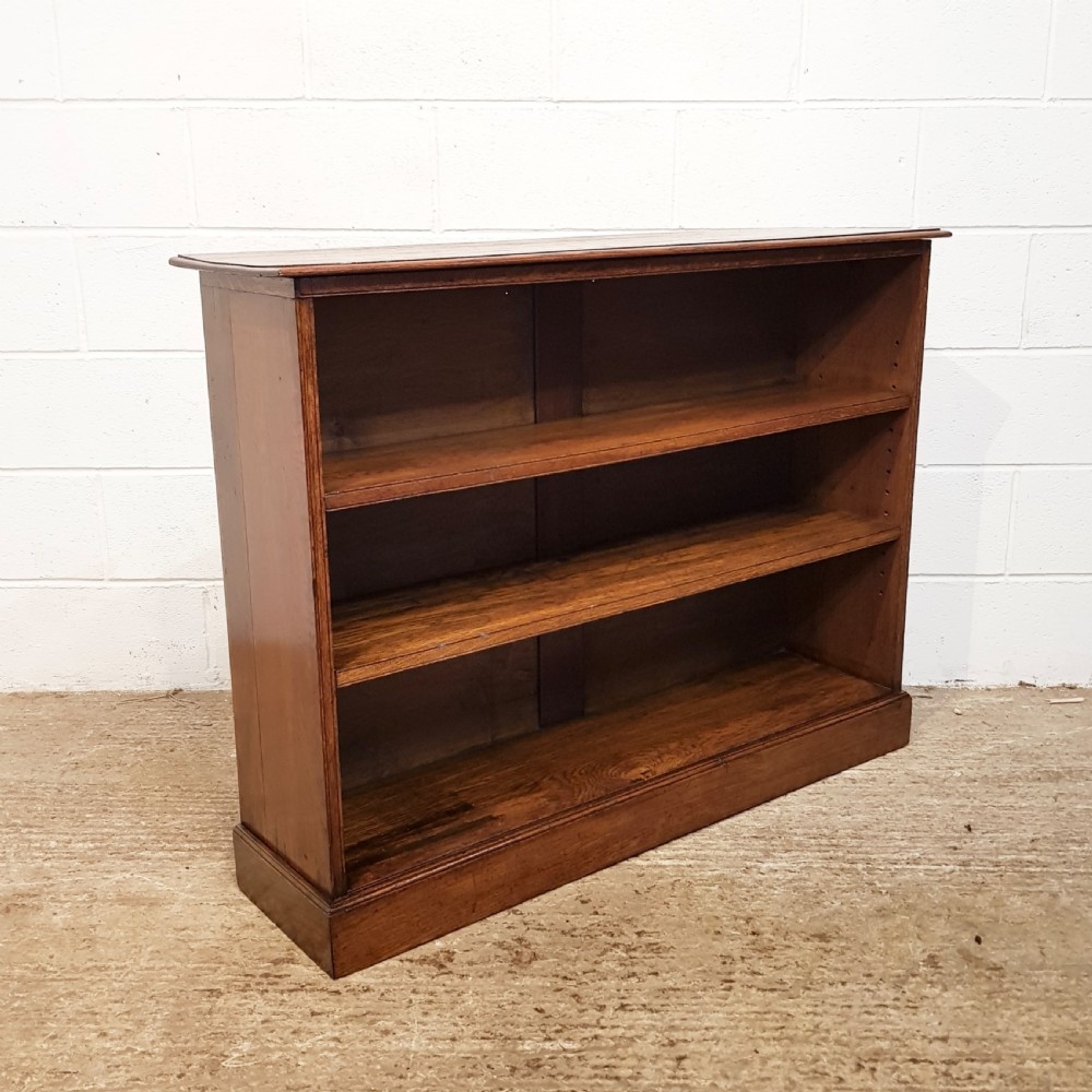 ANTIQUE EDWARDIAN OAK OPEN BOOKCASE C1900 View VII