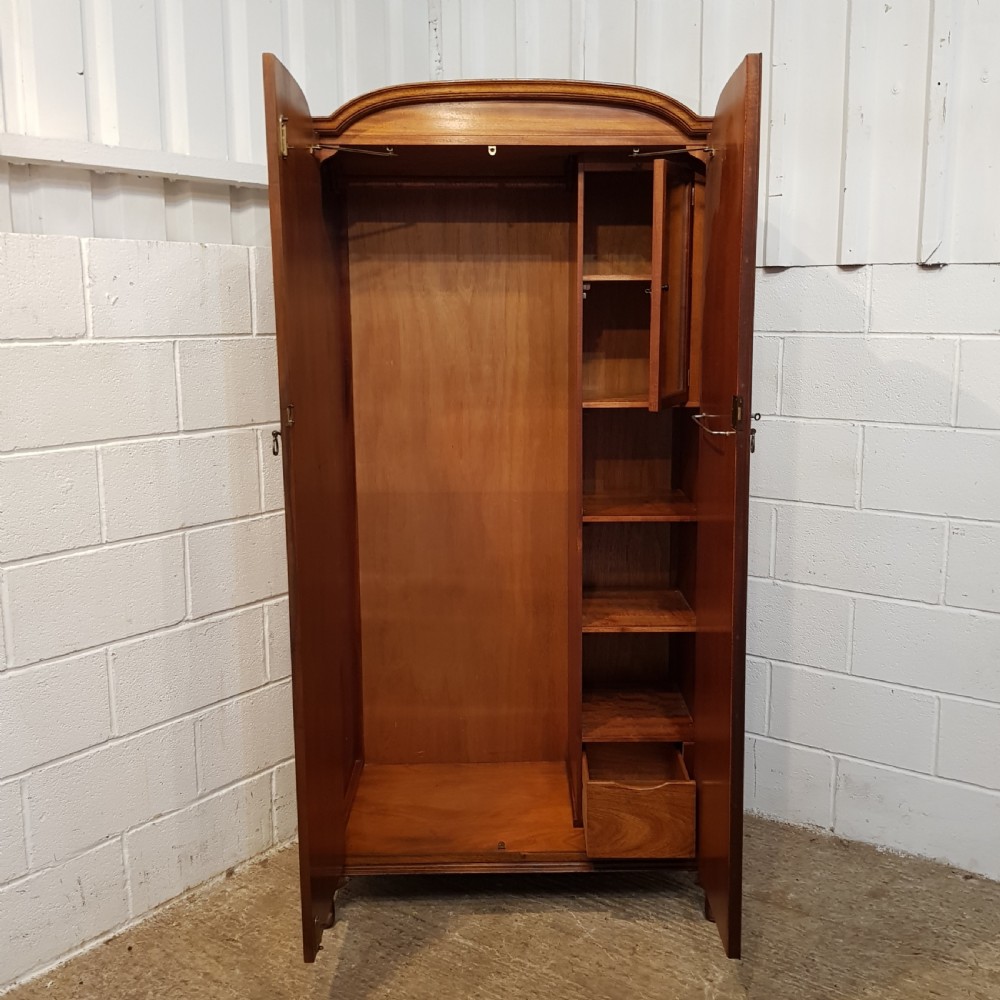 ANTIQUE BURR WALNUT NARROW FITTED WARDROBE C1920 View VI
