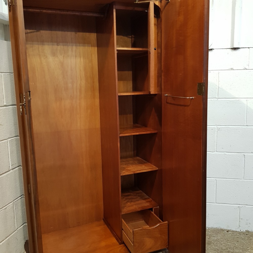ANTIQUE BURR WALNUT NARROW FITTED WARDROBE C1920 View VII