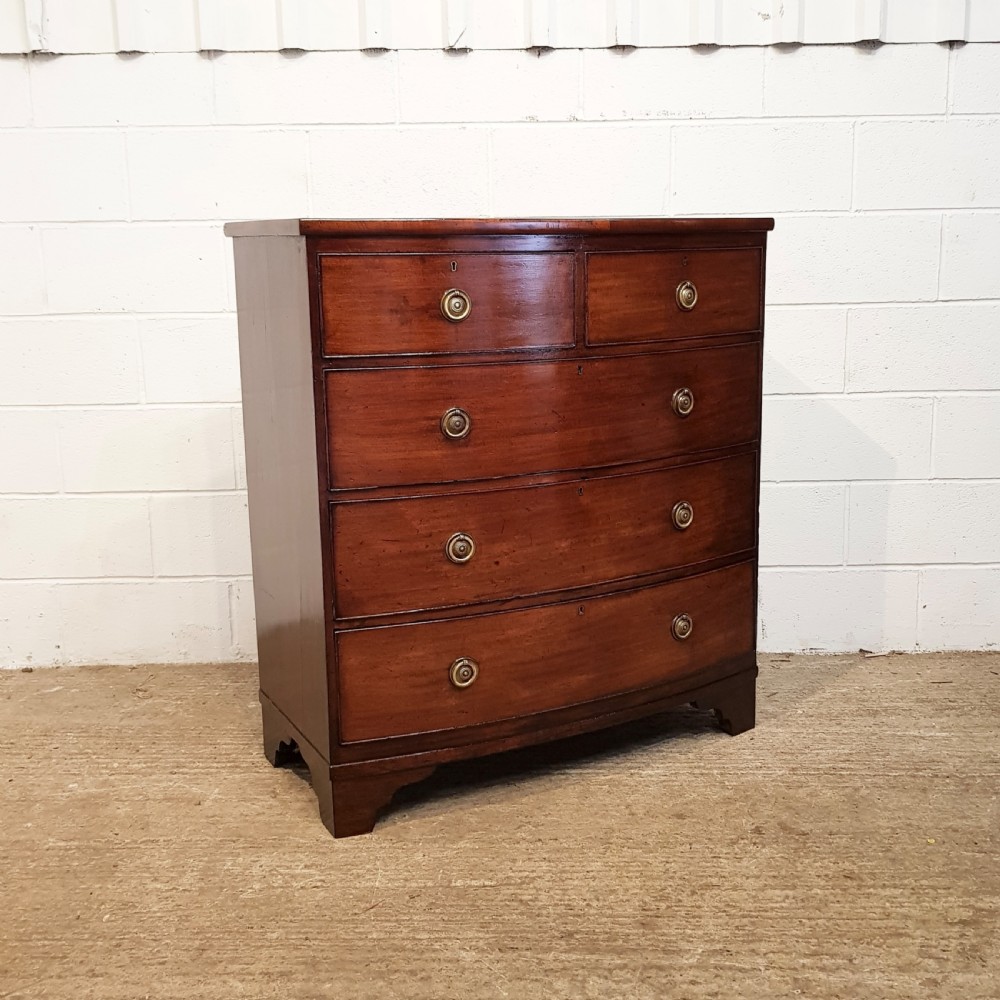 ANTIQUE REGENCY MAHOGANY BOW FRONT CHEST OF DRAWERS C1820 View IV