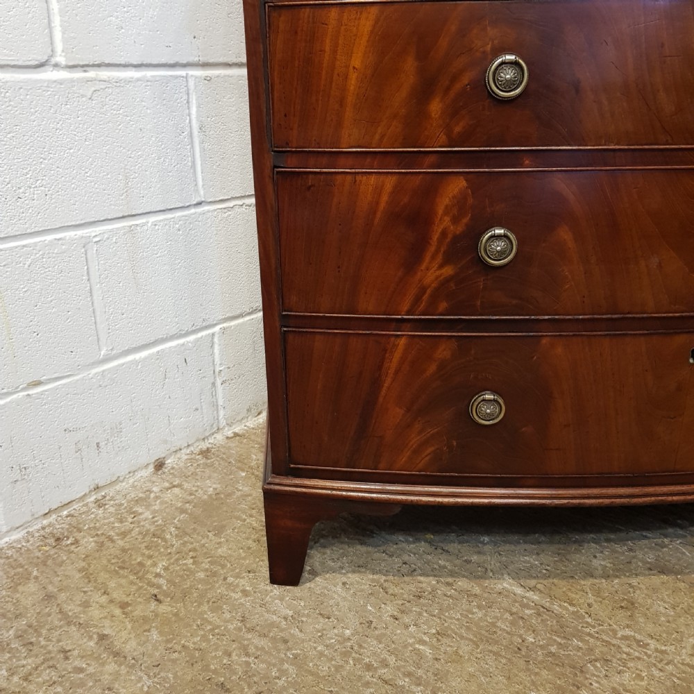 ANTIQUE REGENCY MAHOGANY BOW FRONT CHEST OF DRAWERS C1820 View VI