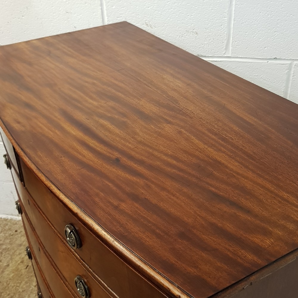 ANTIQUE REGENCY MAHOGANY BOW FRONT CHEST OF DRAWERS C1820 View VII