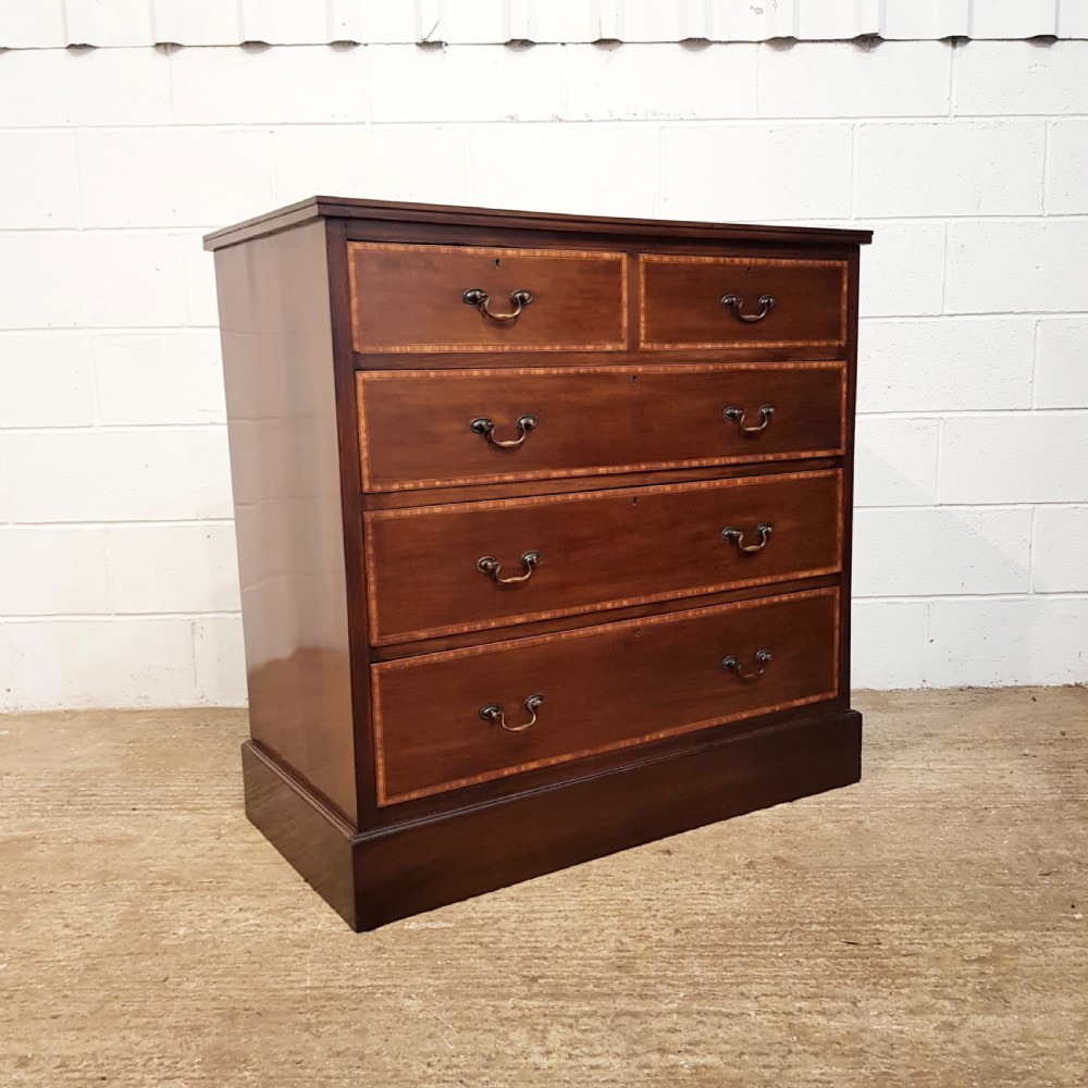 ANTIQUE EDWARDIAN INLAID MAHOGANY CHEST OF DRAWERS C1900 View II