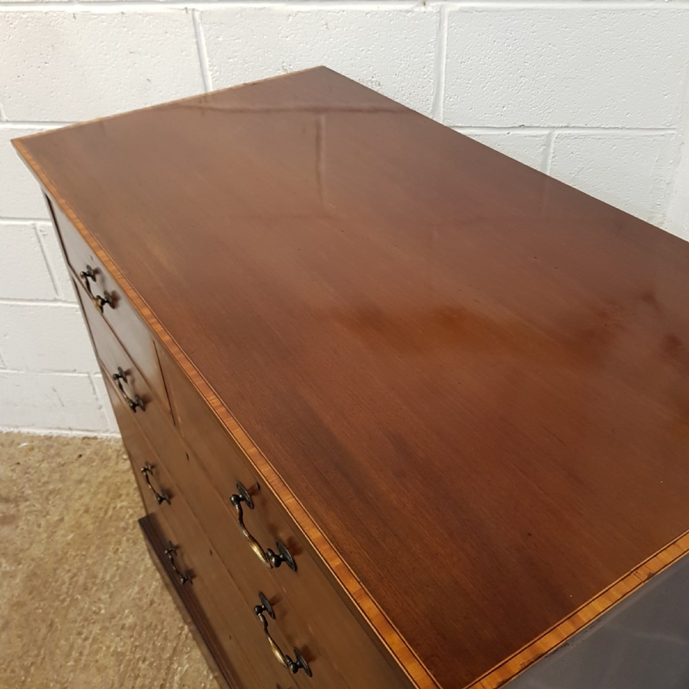 ANTIQUE EDWARDIAN INLAID MAHOGANY CHEST OF DRAWERS C1900 View V