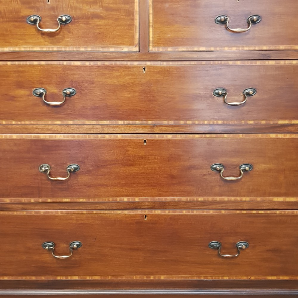ANTIQUE EDWARDIAN INLAID MAHOGANY CHEST OF DRAWERS C1900 View VI