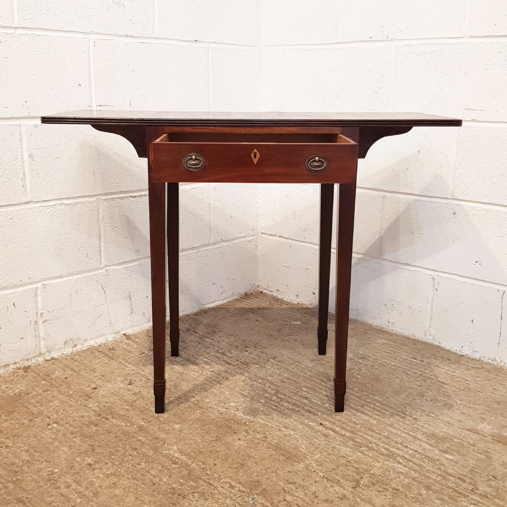 ANTIQUE REGENCY INLAID MAHOGANY EXTENDING SOFA TABLE  C1820 View III