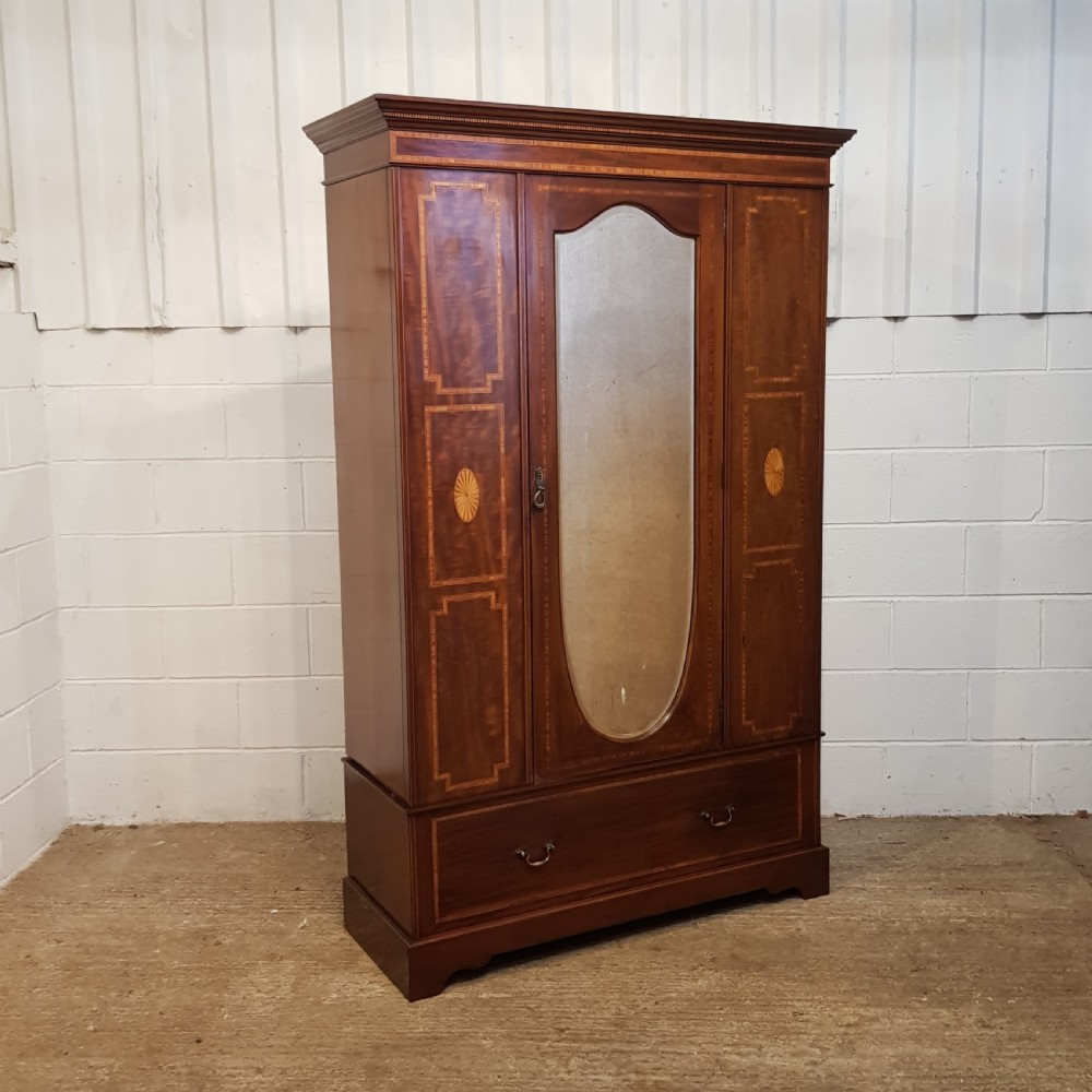 ANTIQUE EDWARDIAN INLAID MAJOGA Y WARDROBE C1900 View II