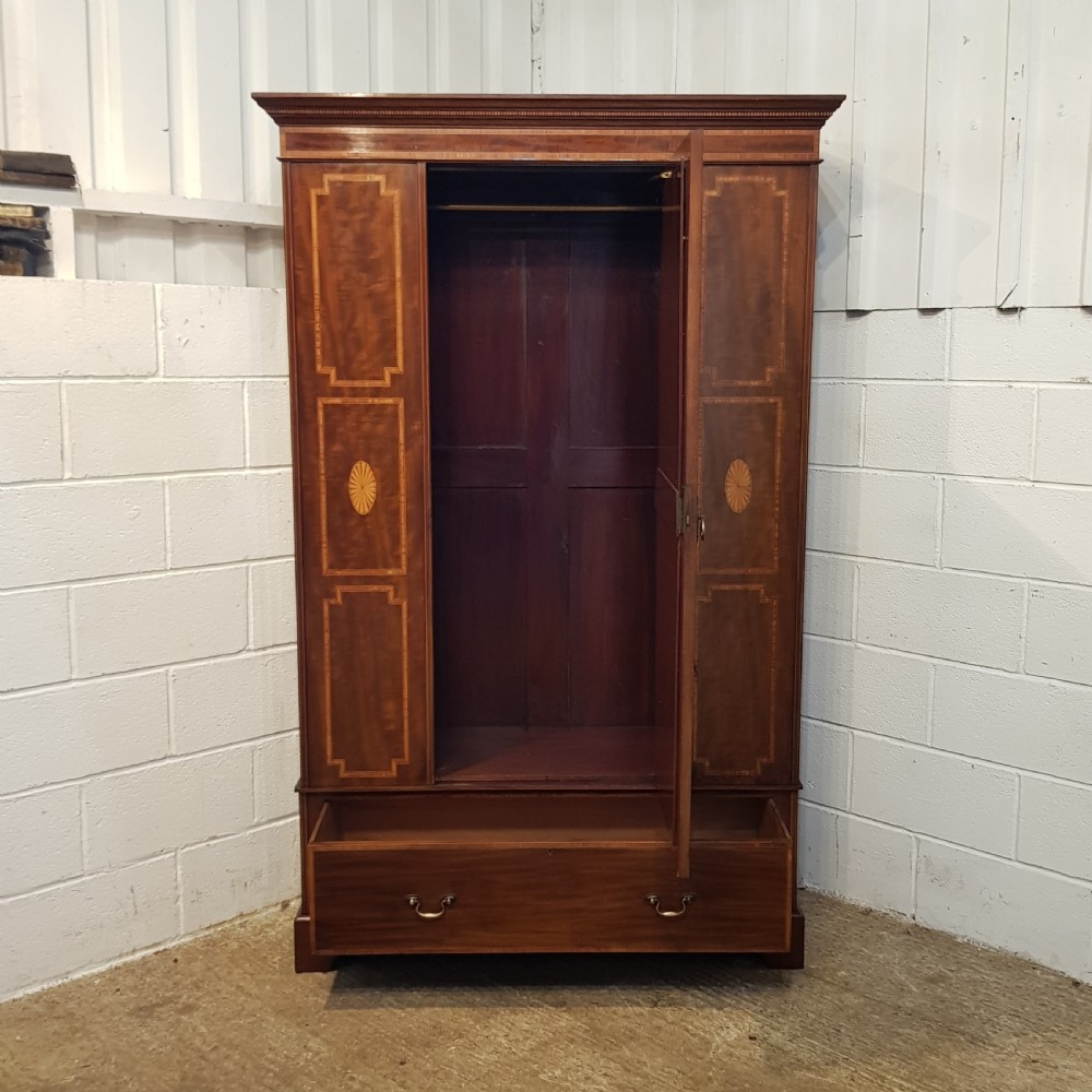 ANTIQUE EDWARDIAN INLAID MAJOGA Y WARDROBE C1900 View V