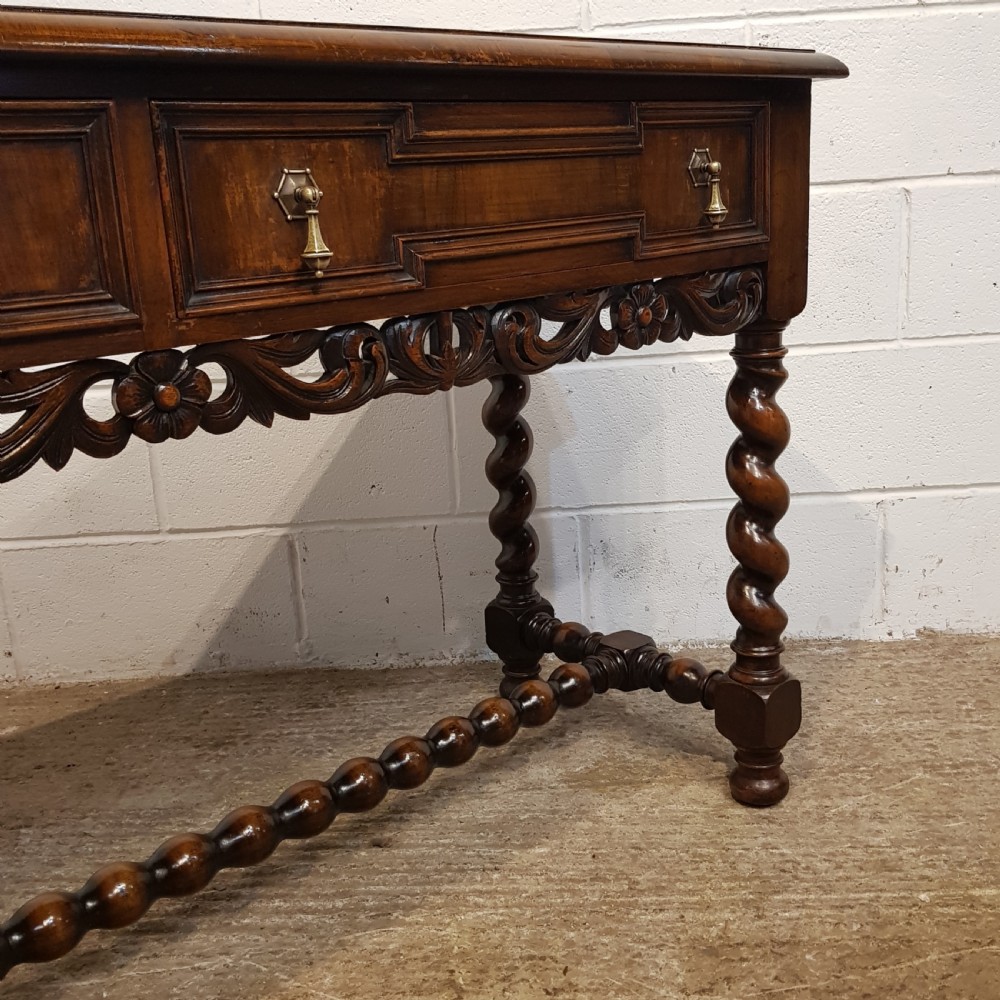 ANTIQUE BURR WALNUT AND OAK CONSOLE TABLE C1920 View III