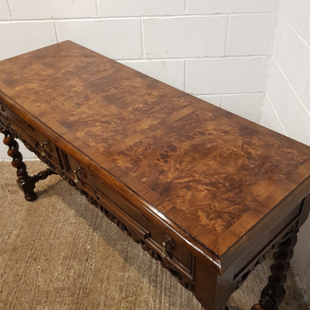 ANTIQUE BURR WALNUT AND OAK CONSOLE TABLE C1920 View VI
