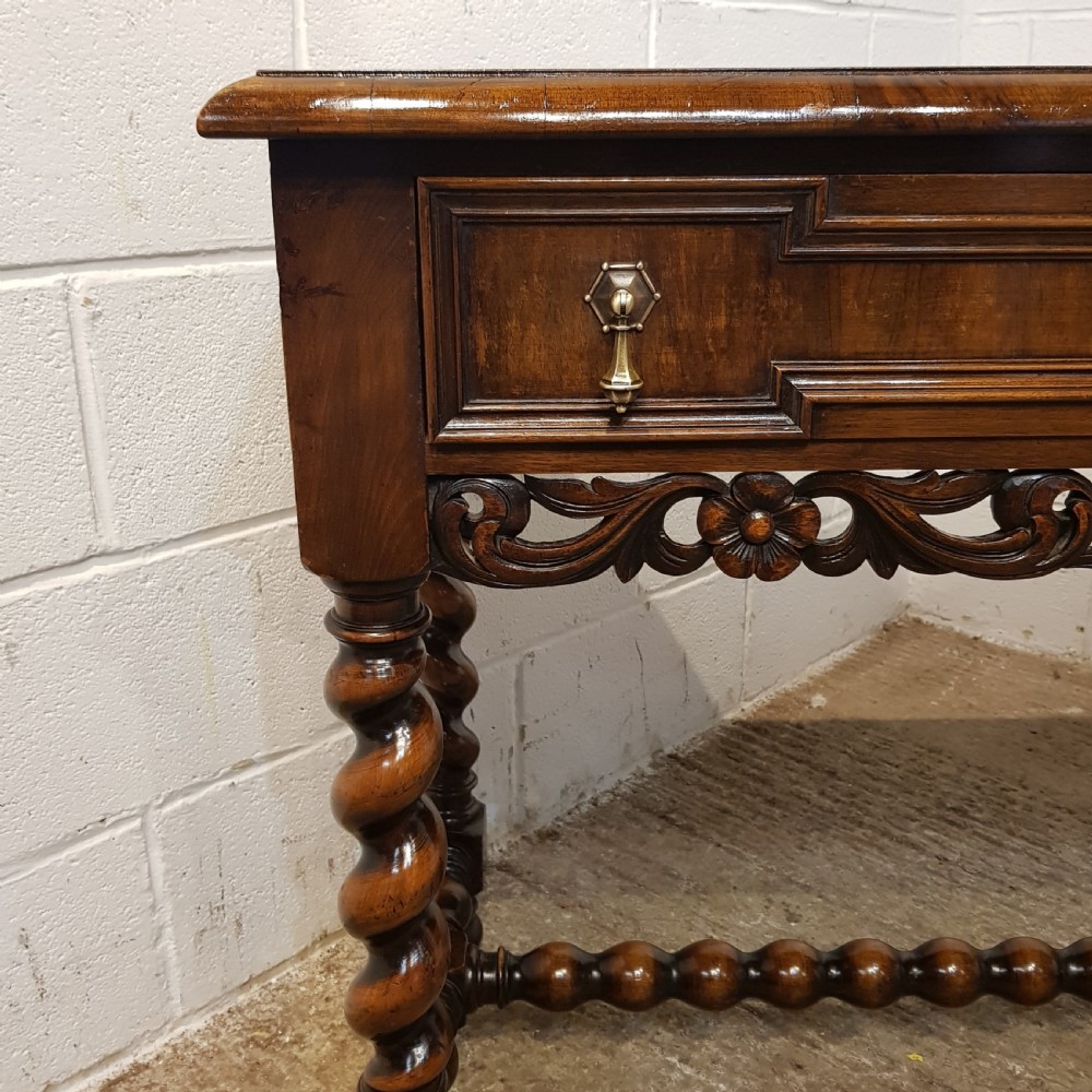 ANTIQUE BURR WALNUT AND OAK CONSOLE TABLE C1920 View VII