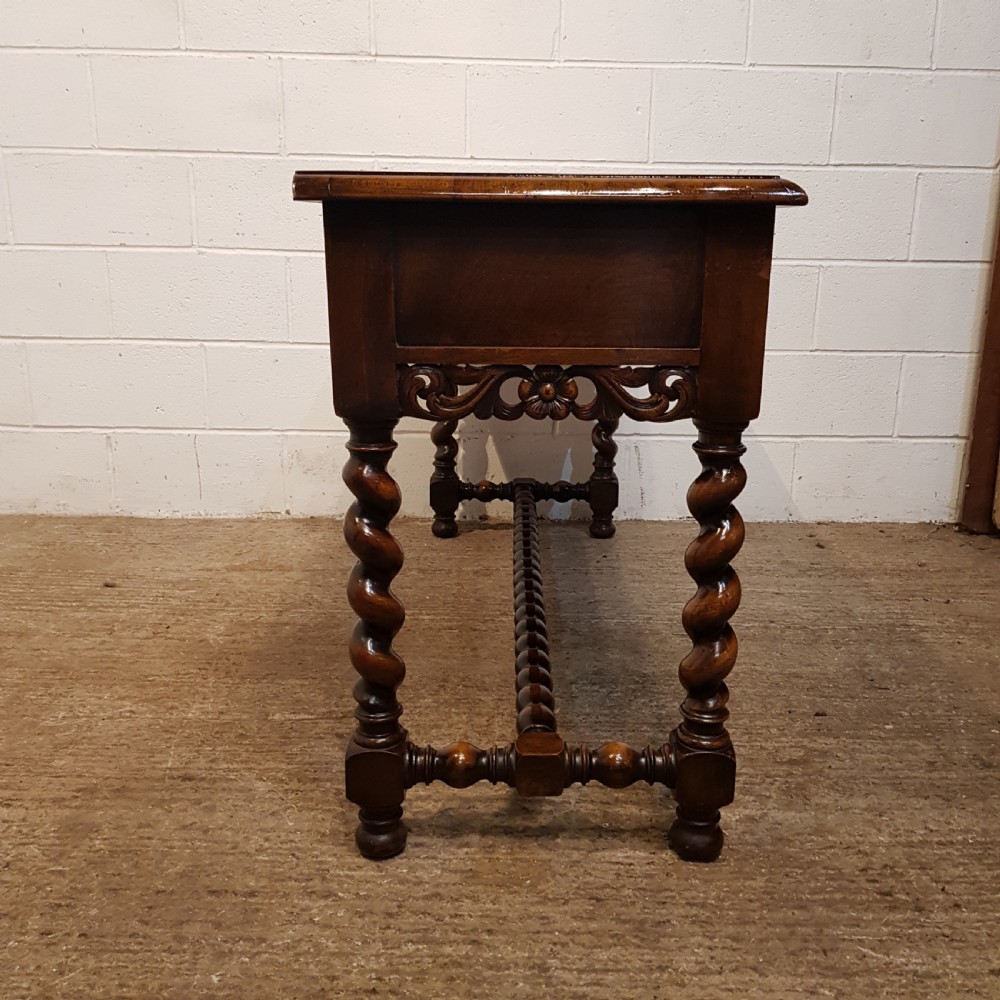 ANTIQUE BURR WALNUT AND OAK CONSOLE TABLE C1920 View VIII
