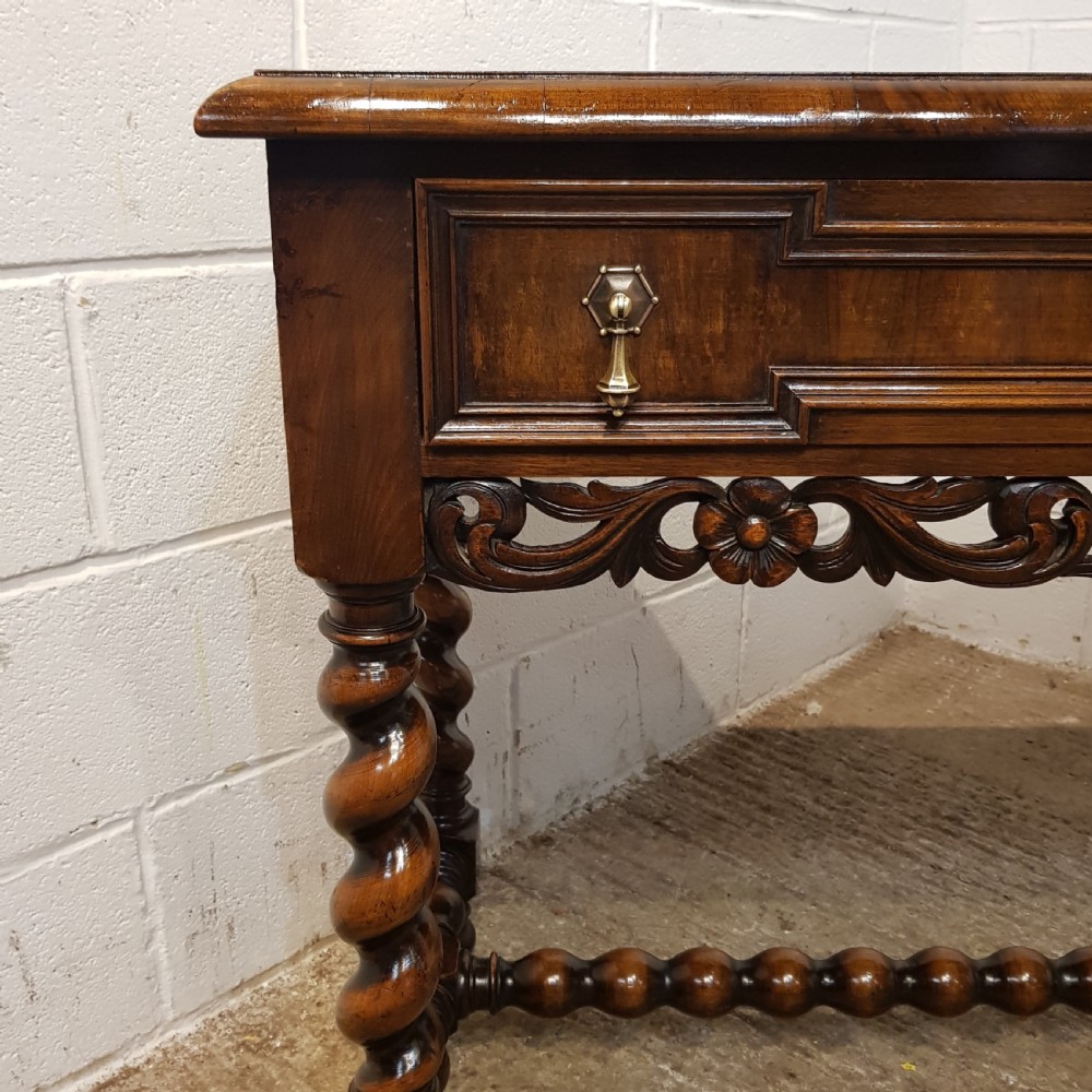 ANTIQUE BURR WALNUT AND OAK CONSOLE TABLE C1920 View XII