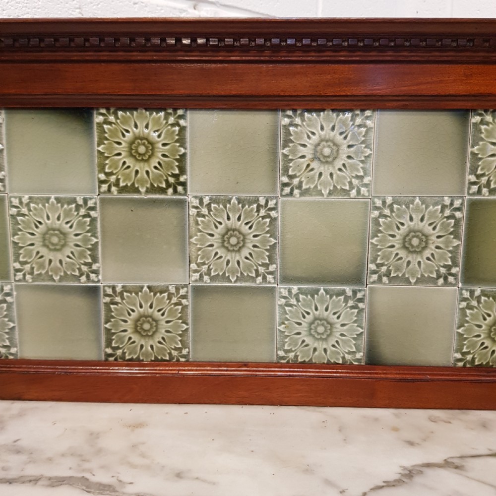 ANTIQUE ART NOUVEAU MAHOGANY & MARBLE TOP WASHSTAND BY JAZ SCHOOLBRED C1890 View II