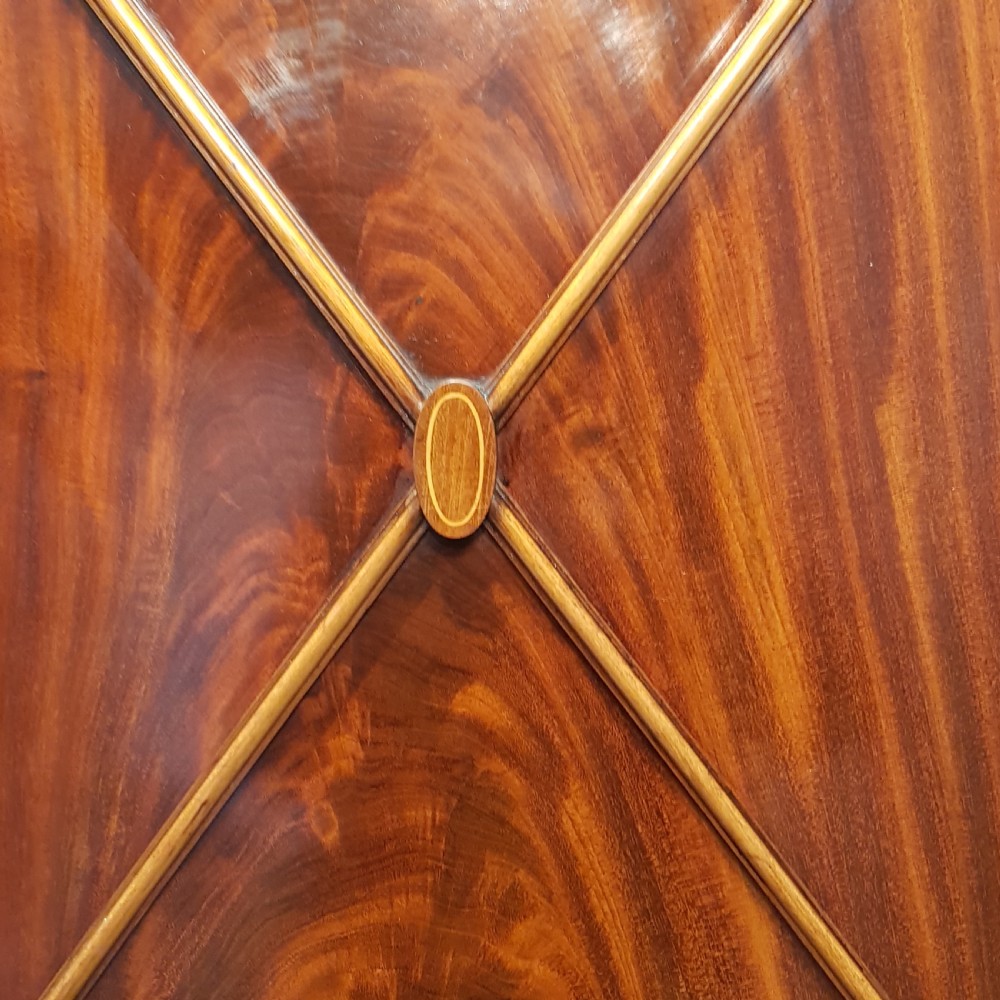 ANTIQUE LATE VICTORIAN INLAID MAHOGANY TRIPLE WARDROBE  c1890 View VI