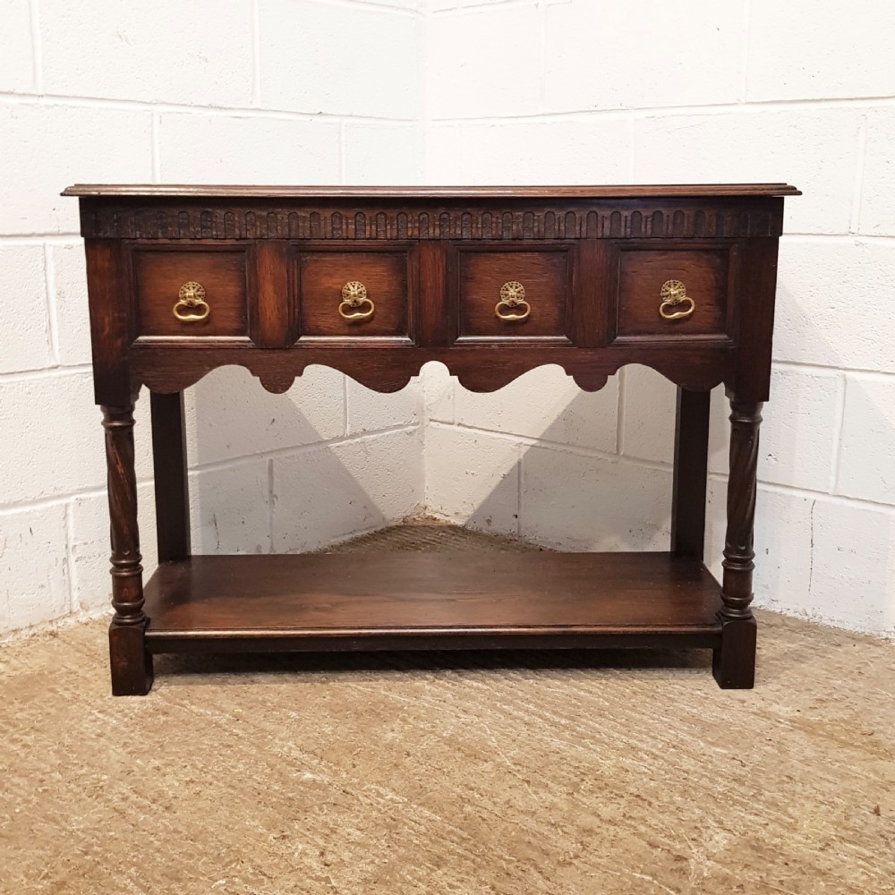 ANTIQUE OAK CONSOLE SIDE TABLE BY WARING & GILLOWS C1920 View VI