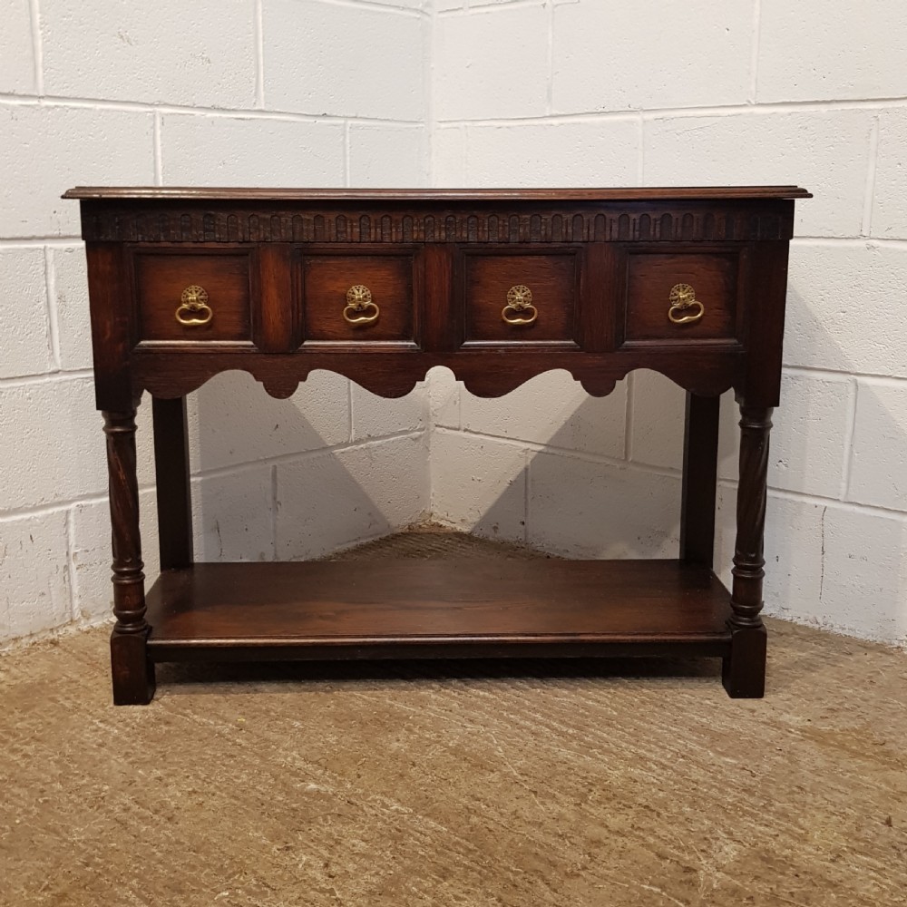 ANTIQUE OAK CONSOLE SIDE TABLE BY WARING & GILLOWS C1920 View VIII