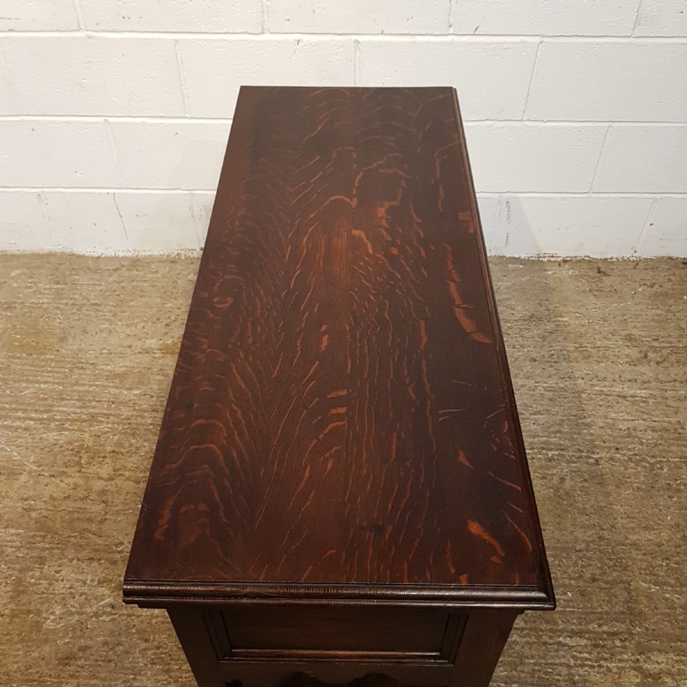 ANTIQUE OAK CONSOLE SIDE TABLE BY WARING & GILLOWS C1920 View XI