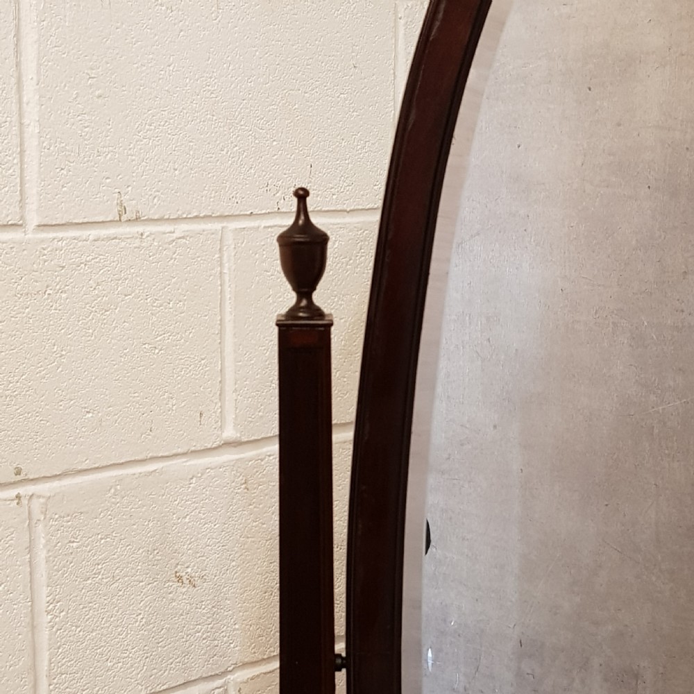 ANTIQUE EDWARDIAN MAHOGANY OVAL CHEVAL MIRROR C1900 View VI