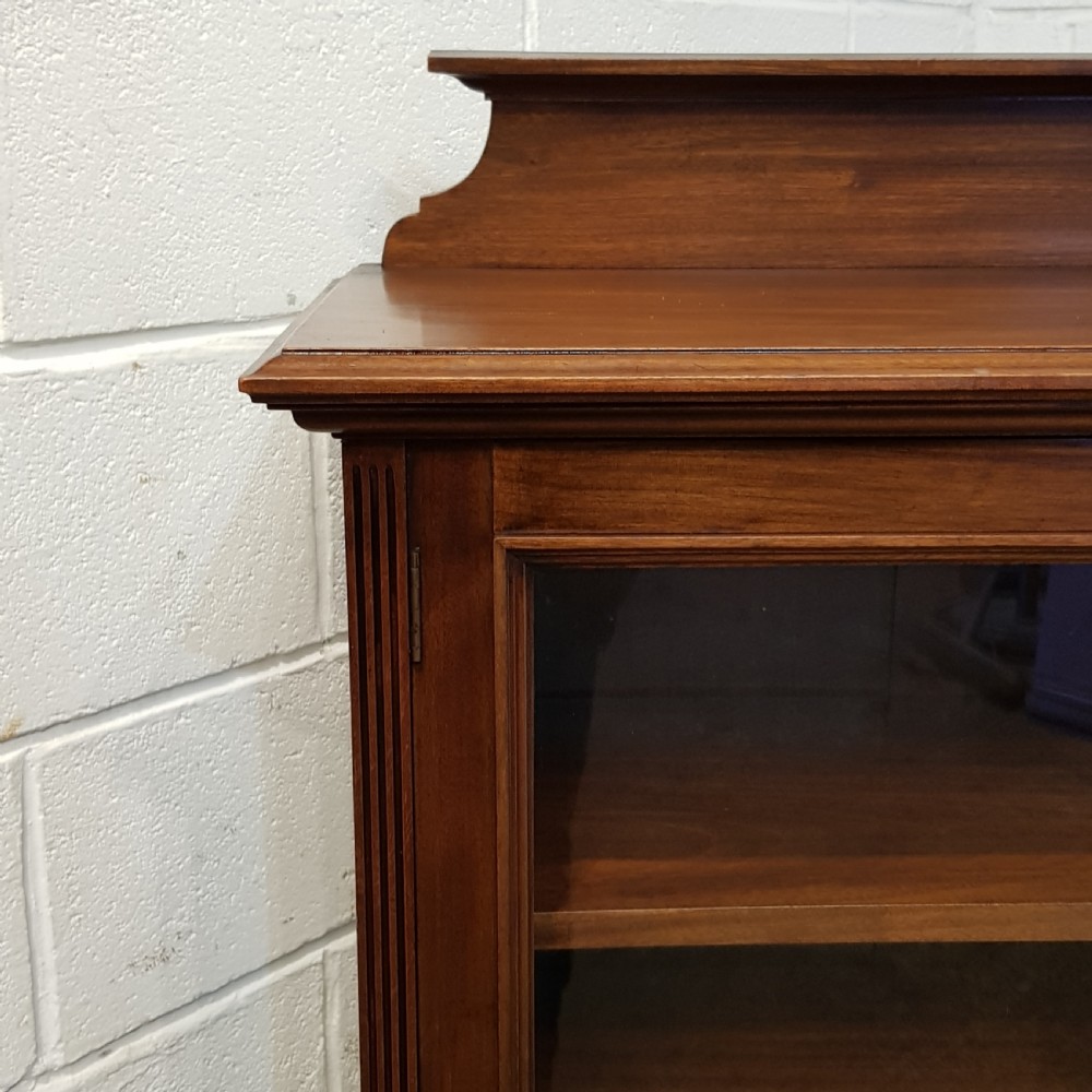 ANTIQUE LATE VICTORIAN MAHOGANY GLAZED BOOKCASE C1890 View IV