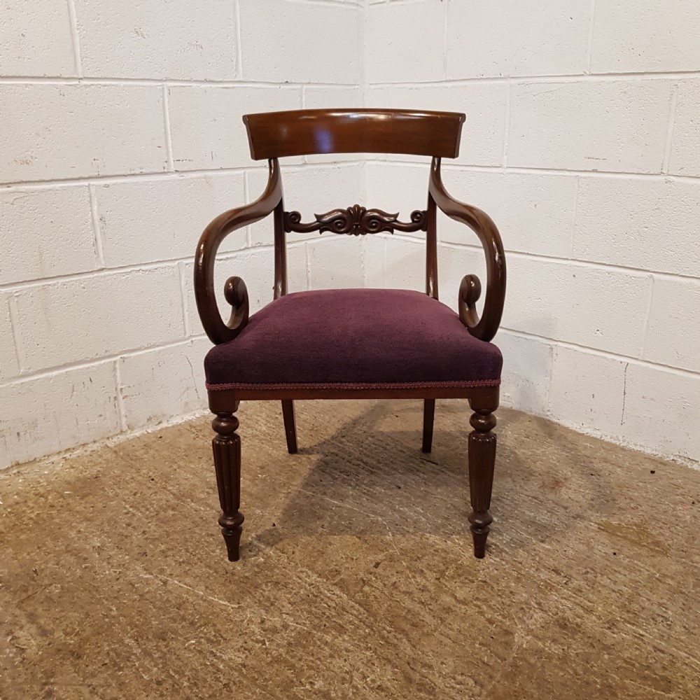 ANTIQUE PAIR WILLIAM 1V MAHOGANY ELBOW CHAIRS C1830 View III