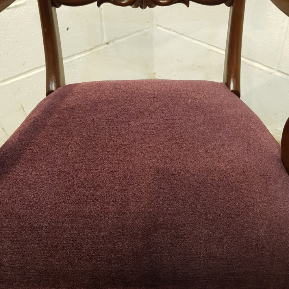 ANTIQUE PAIR WILLIAM 1V MAHOGANY ELBOW CHAIRS C1830 View IV