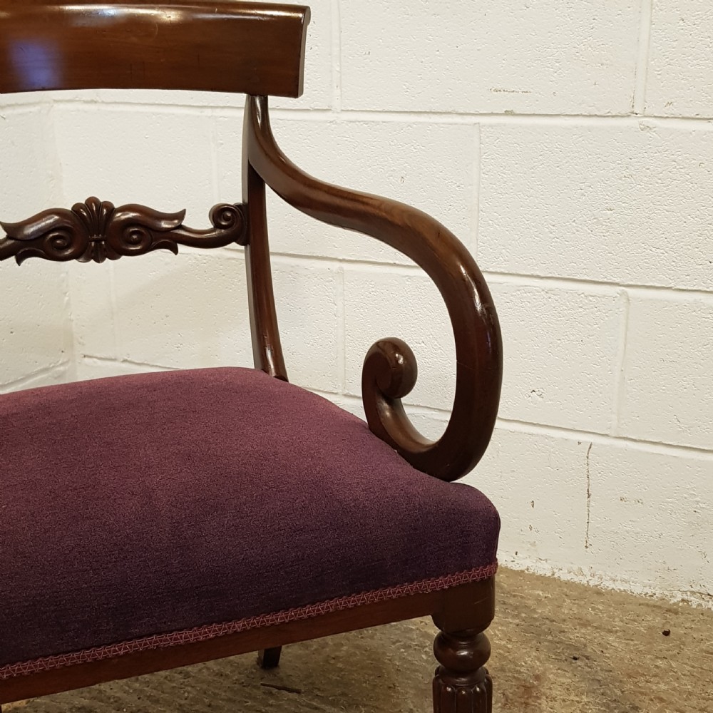 ANTIQUE PAIR WILLIAM 1V MAHOGANY ELBOW CHAIRS C1830 View VIII