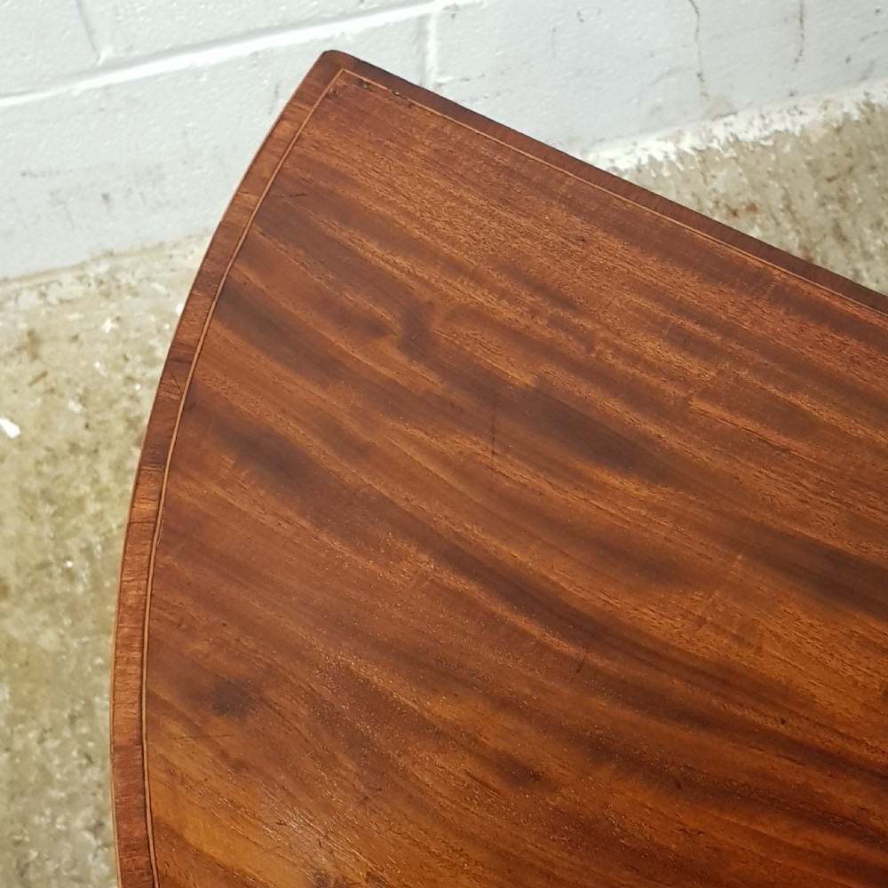 ANTIQUE REGENCY MAHOGANY DEMI LUNE FOLD OVER TABLE C1900 View VIII