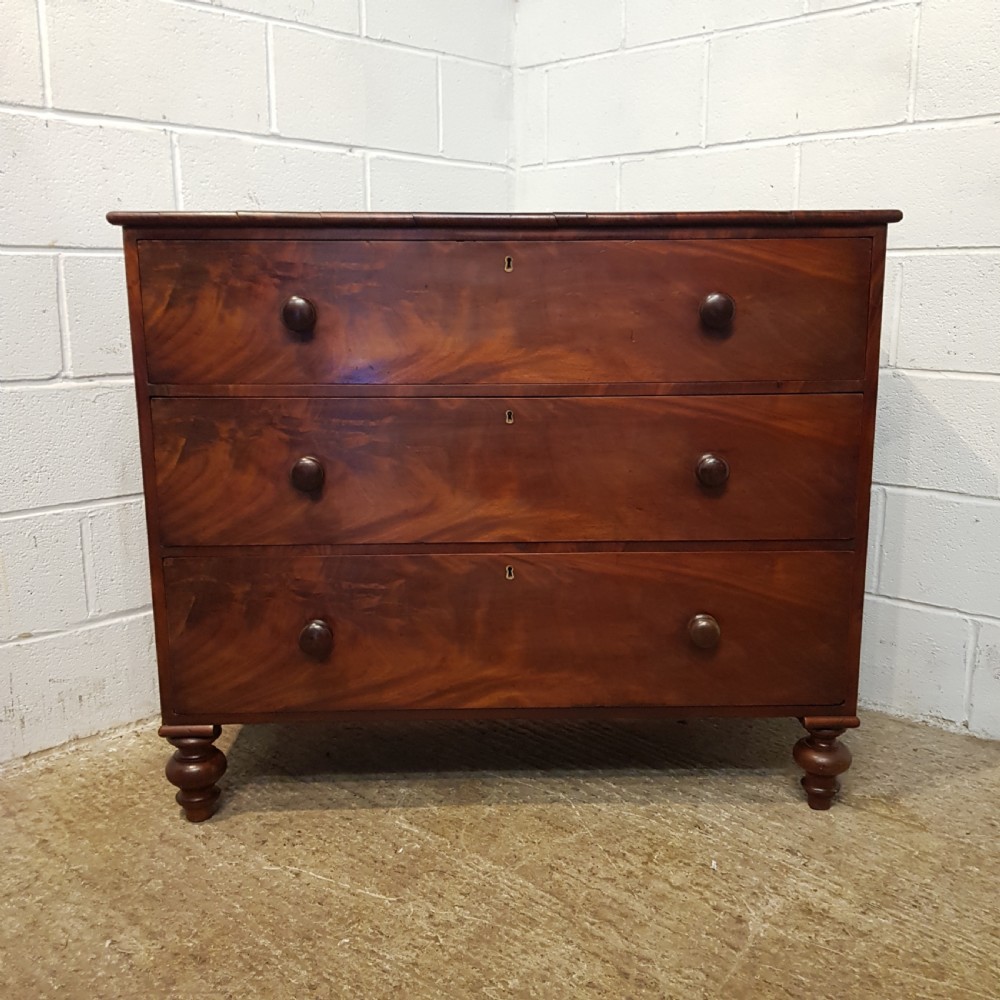 ANTIQUE VICTORIAN MAHOGANY CHEST OF DRAWERS C1880 View II