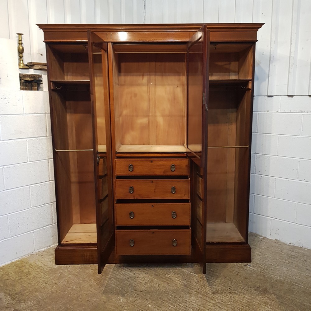 ANTIQUE EDWARDIAN INLAID MAHOGANY WARDROBE COMPACTUM C1900 View VI