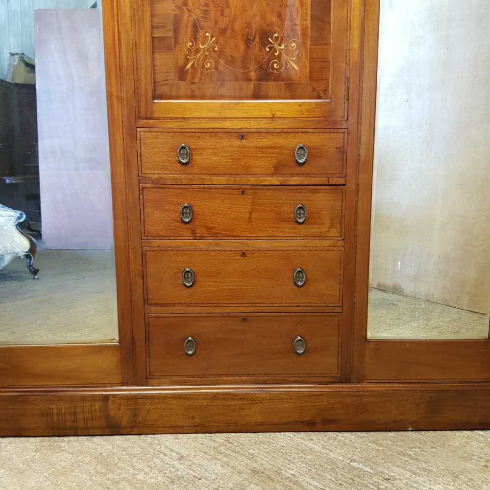 ANTIQUE EDWARDIAN INLAID MAHOGANY WARDROBE COMPACTUM C1900 View VIII