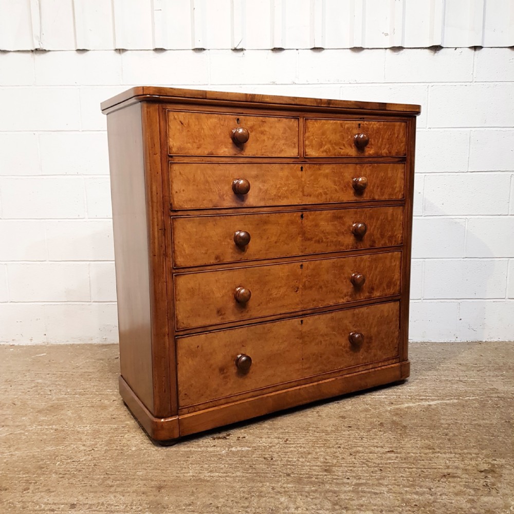 ANTIQUE VICTORIAN BURR WALNUT CHEST OF DRAWERS C1880 View II