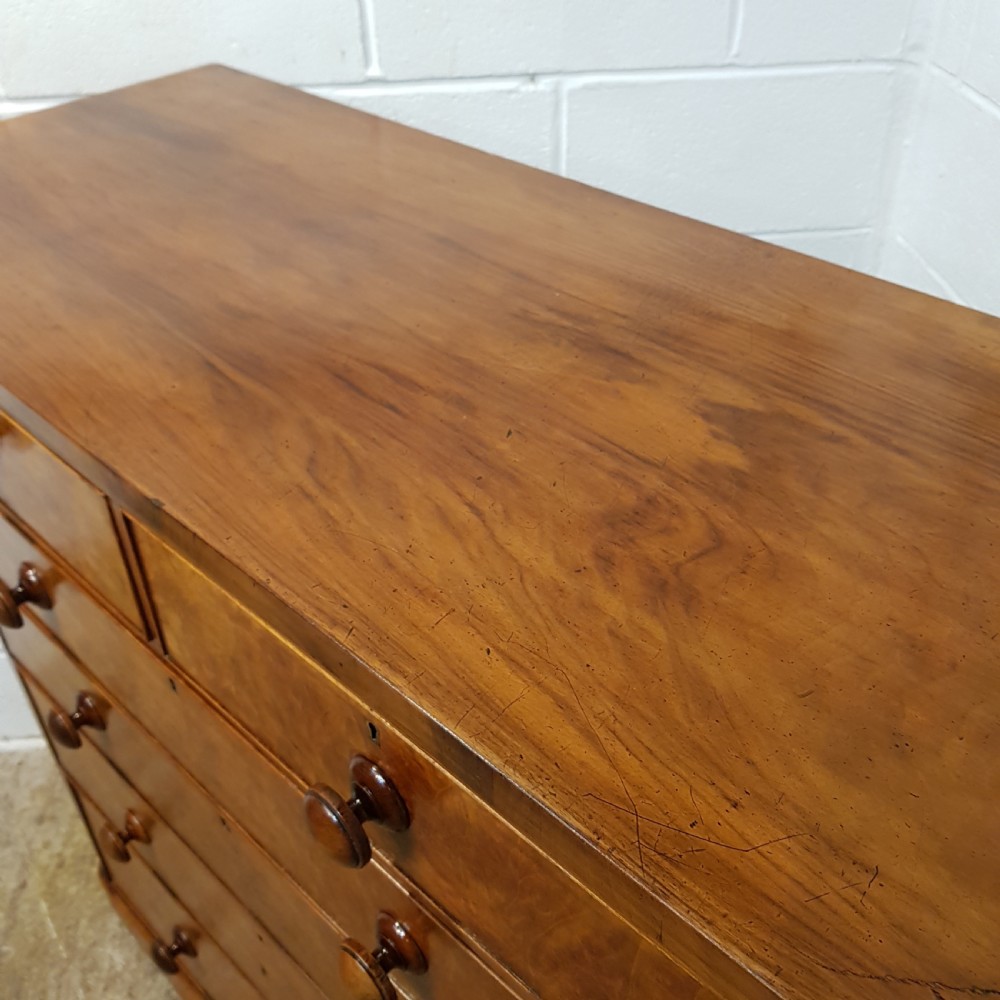 ANTIQUE VICTORIAN BURR WALNUT CHEST OF DRAWERS C1880 View VI