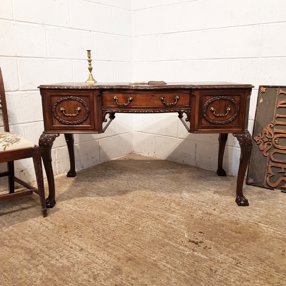 ANTIQUE EDWARDIAN CHIPPENDALE MAHOGANY WRITING DESK C1900