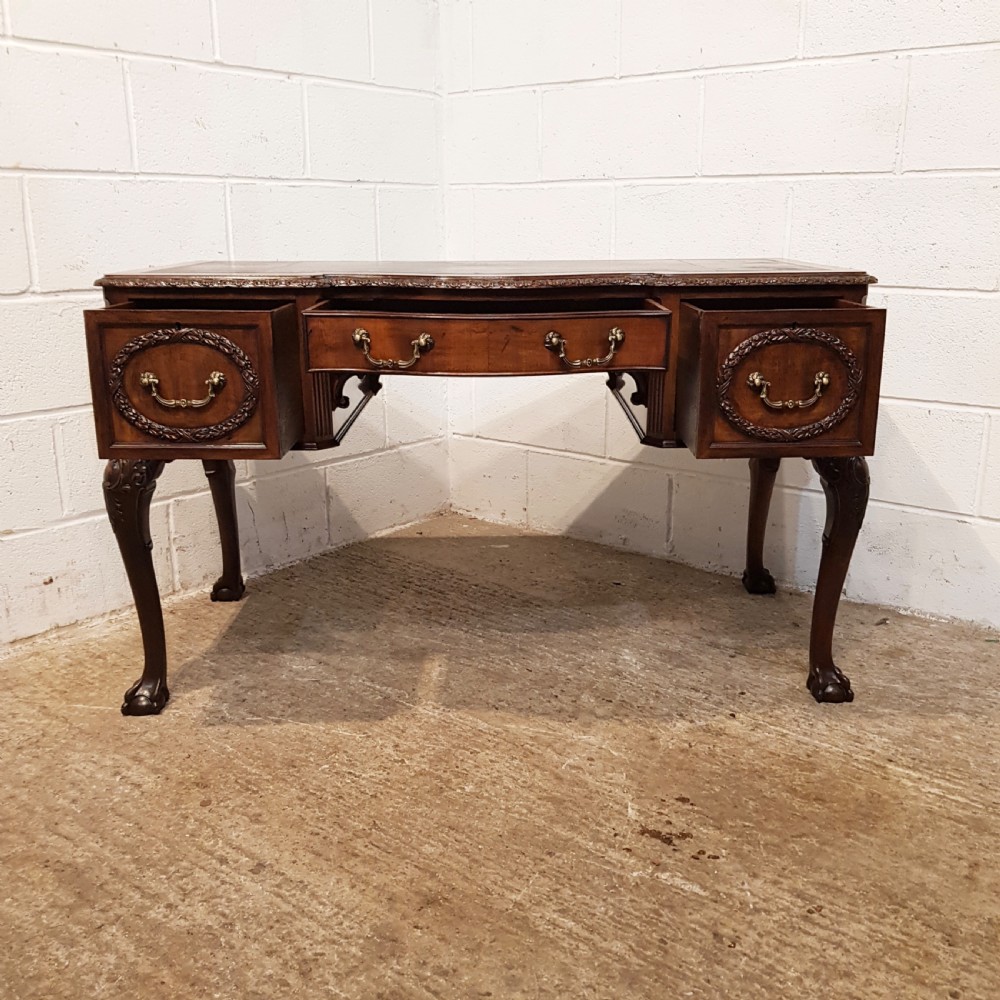 ANTIQUE EDWARDIAN CHIPPENDALE MAHOGANY WRITING DESK C1900 View IV