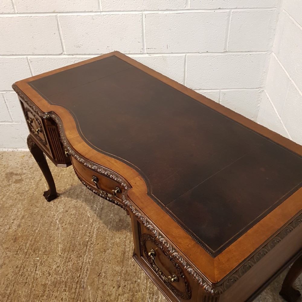 ANTIQUE EDWARDIAN CHIPPENDALE MAHOGANY WRITING DESK C1900 View VI