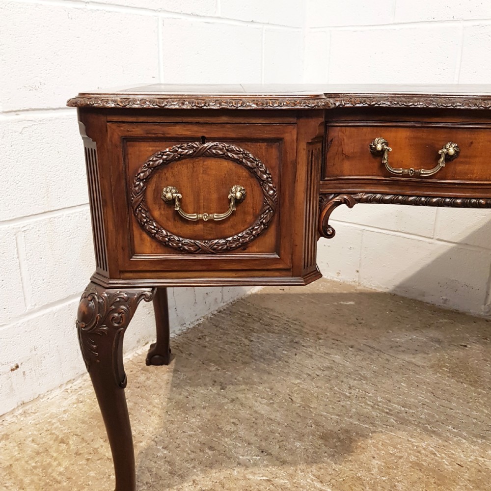 ANTIQUE EDWARDIAN CHIPPENDALE MAHOGANY WRITING DESK C1900 View VII