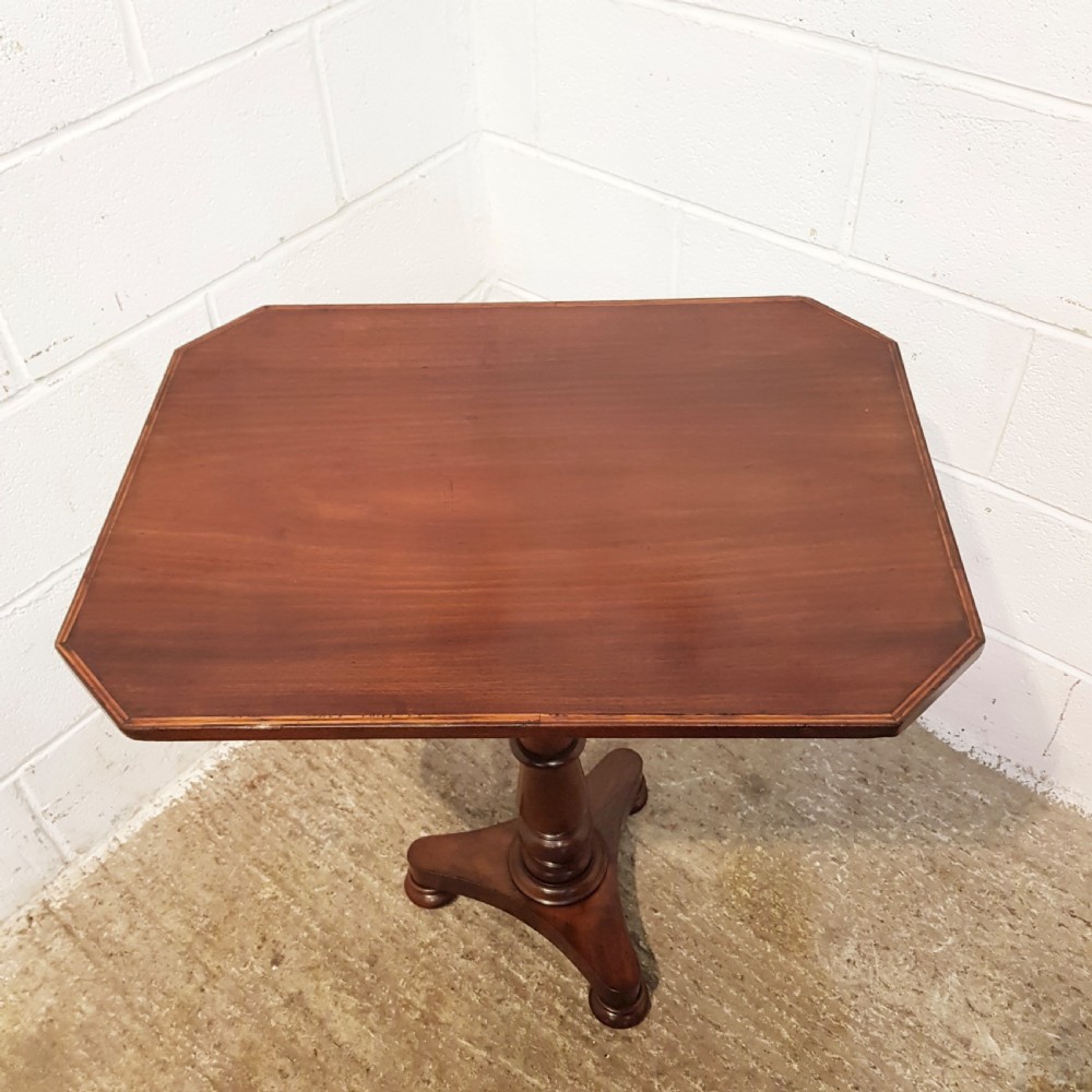 ANTIQUE VICTORIAN MAHOGANY RECTANGULAR TILT TOP OCCASIONAL TABLE C1880 View V