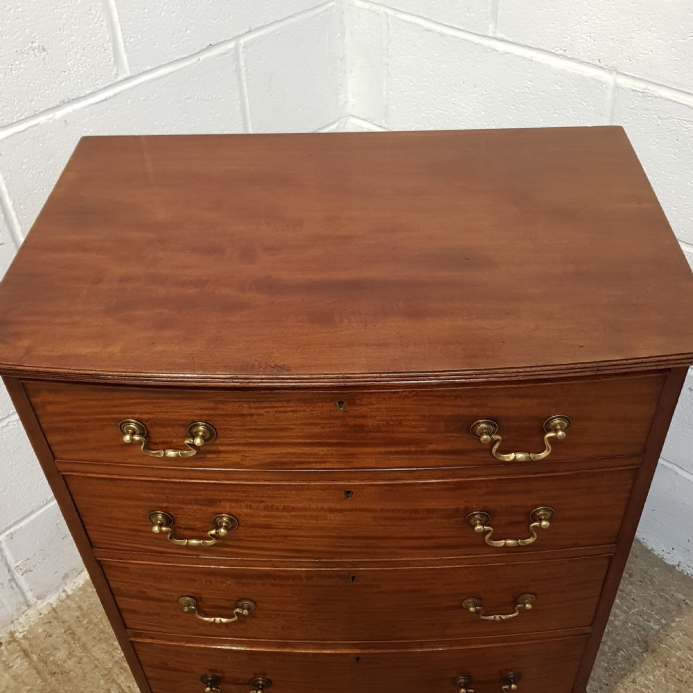 ANTIQUE EDWARDIAN MAHOGANY BOW FRONT SMALL CHEST OF DRAWERS C1900 View IV