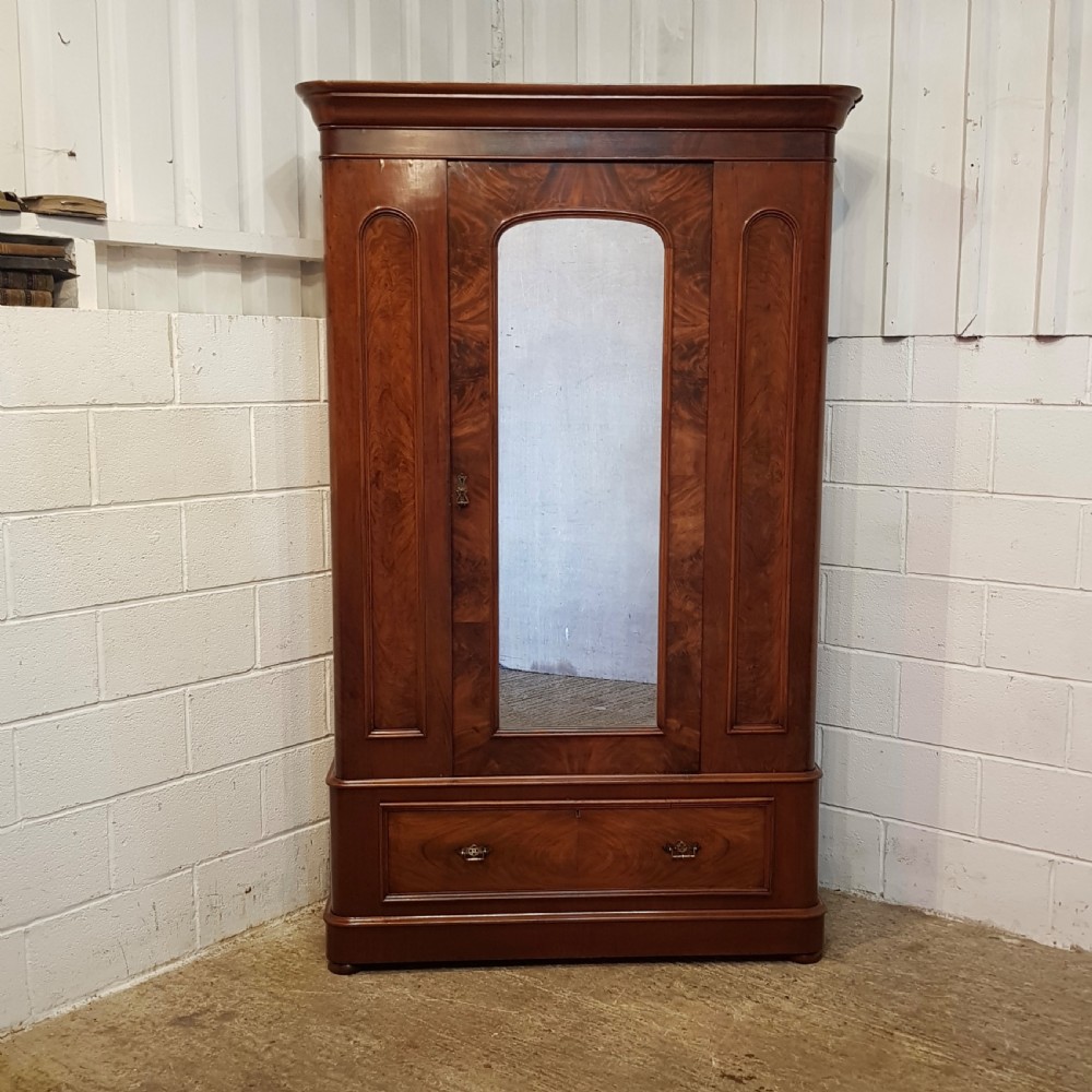 ANTIQUE VICTORIAN MAHOGANY SINGLE WARDROBE C1880 View VI