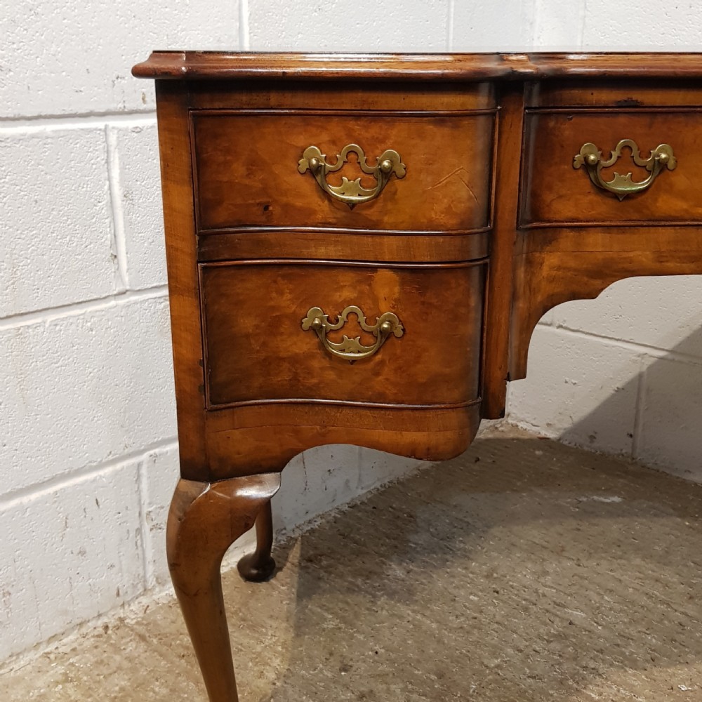 ANTIQUE BURR WALNUT SERPENTINE SHAPED DESK C1920 View VIII