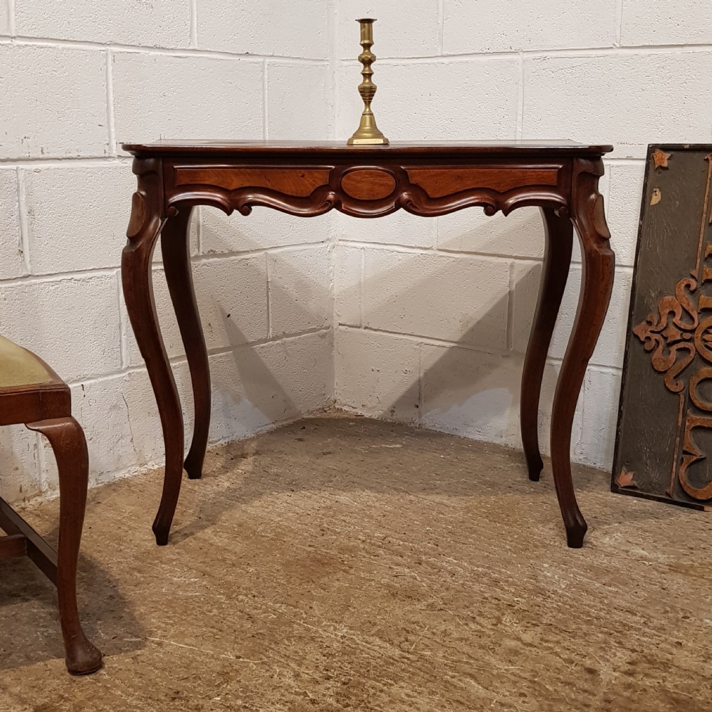 ANTIQUE  19TH CENTURY FRENCH MAHOGANY SERPENTINE SHAPED SIDE TABLE C1880 View IV